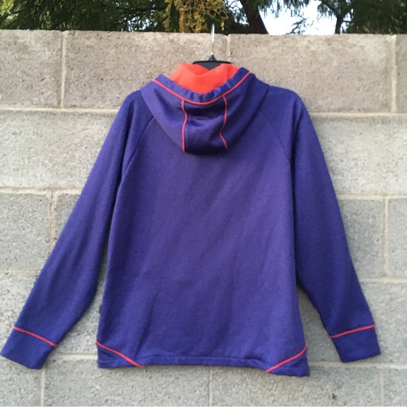 Cabela’s Women’s L Poly Stretch Hoodie Purple with Orange Spellout Size Large - Picture 5 of 8
